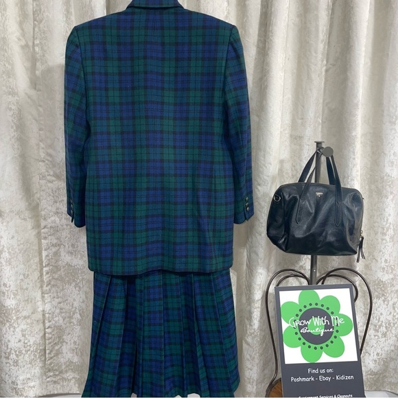 Pendleton Plaid Double-Breasted Blazer and Skirt Set - Picture 9 of 13